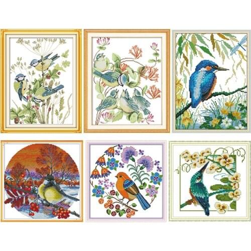 Different Birds Series DIY Cross Stitch Kit Counted 11CT14CT Printed Pattern Craft Art Handmade Sewing Needlework Embroidery Set