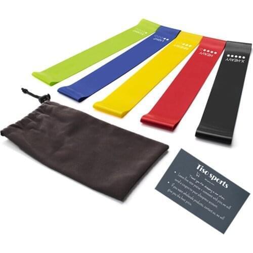 Yoga Resistance Bands Set 5 Levels Elastic Loop Exercise Band for Home GYM Fitness Strength Training Physical Therapy Workout