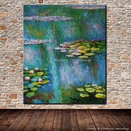 Mintura Hand Painted Flower Oil Painting On Canvas Hand Made Lotus Famous Oil Paintings For Living Room Wall Decoration Pictures