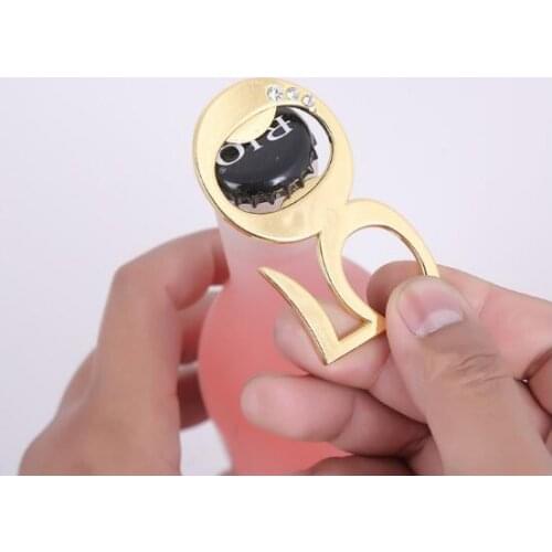 New 50 Anniversary Gold Beer Bottle Opener Metal Openers For Wedding Souvenirs for guests Birthday Party Gifts Favors
