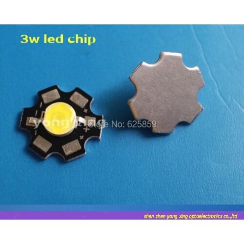 New A plane without lens10PCS 3W High Power Cold White LED Light Emitter with 20mm star