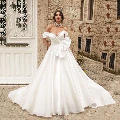 Eightree Off The Shoulder Wedding Dresses Elegant Beach A-Line Bridal Wedding Gowns Princess Evening Ball GownVestidos De Novia