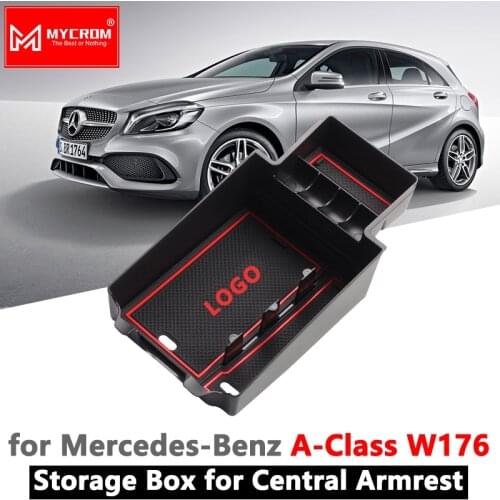 Armrest Box Storage Car Organizer Accessories for Mercedes Benz A-Class W176 2013 - 2018 A180 A200 A220 A250 A45 AMG 2015 2016