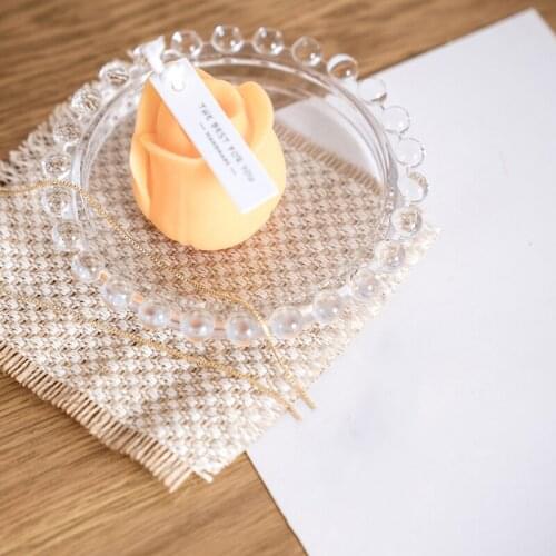 Dia 9cmClear Glass Pillar Candle holder Plates for Weddings Parties Spa Pillar Candle Votive Candle Garden Home Decor