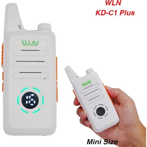 2PCS WLN KD-C1 Plus Mini Walkie Talkie 400-520MHz UHF Band Two Way Radio 16 Channels Mini Slim FM Transceiver Upgrade KD C1