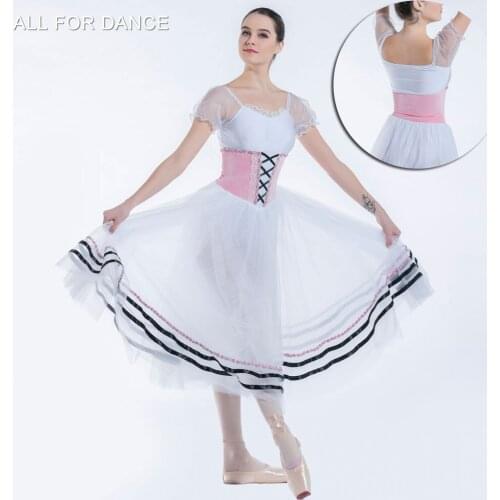 Puff Sleeve Pink Velvet Bodice Romantic Ballet Tutu Girl & Women Stage Performance Ballet Cosutme Tutu