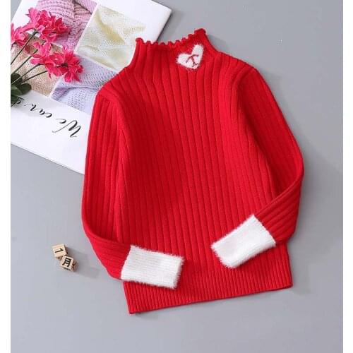 Girls Sweater 2019 Winter Big Girls Sweater Fashion Knitted Girls Pullover Tops 2-13years RT638