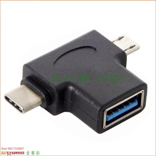 Type C USB Adapter USB 3.0 OTG Adapter Cable 2 in 1 Micro USB OTG Converter for Xiaomi One Plus Nexus 6P