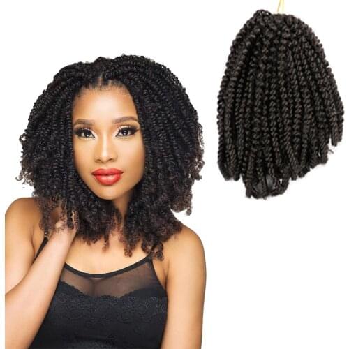 Natifah Hair Extensions Synthetic Crochet Hair Spring Twist 8 Inch 100g Crochet Braiding Hair Pre Stretched Ombre Passion Twist
