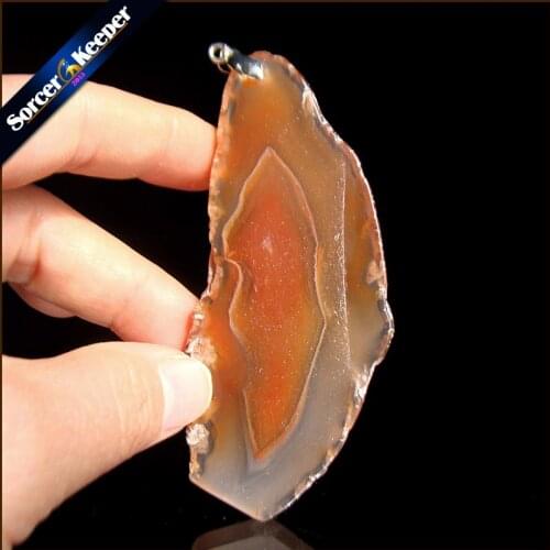Natural Crystal Gem Stone Jewelry Red Rough Art Botswana Agates Slice Beads Pendant Necklace New Trendy Gift for Women RS997