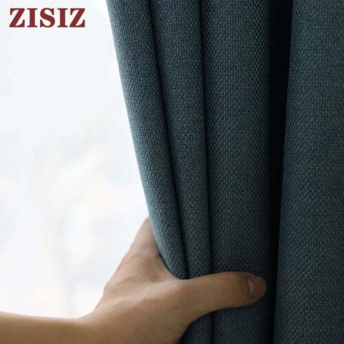 ZISIZ 85% Shading Blackout Curtain for Living Room Modern Style Solid Color Curtain for Bedroom Kitchen Window Custom Made