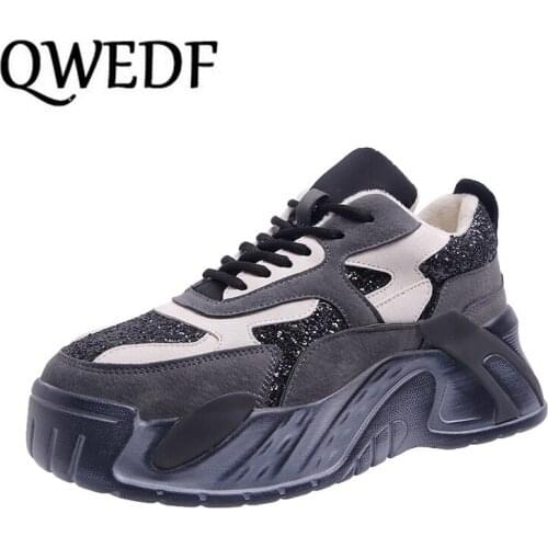 Hight Increase Ulzzang Women Casual Shoes Woman Sneakers Platform Wedges High Heels Ladies Creepers Trainers scarpe donna X12-82