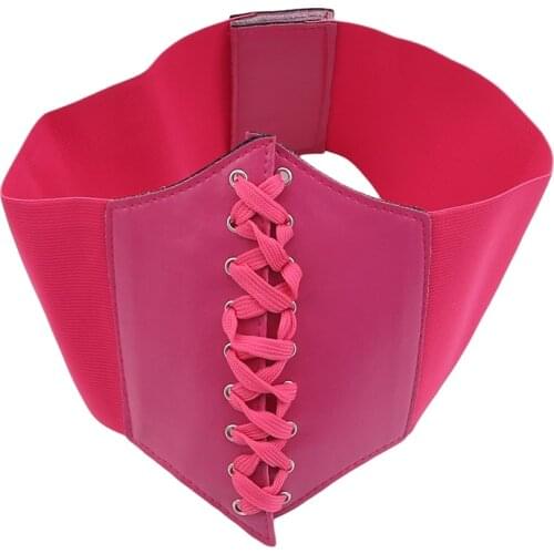 Women Wide Corset Belts PU Leather 2020 New Slimming Body Belts Elastic Waistband Female Punk Chain Feminin Ceinture Fajas