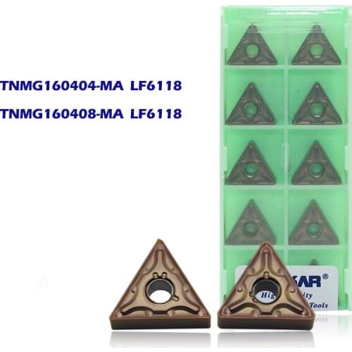 10PCS TNMG160404 TNMG160408 MA MQ LF6118 100% original DESKAR Carbide Blades Cutter CNC Lathe Turning Tool for Steel stainless