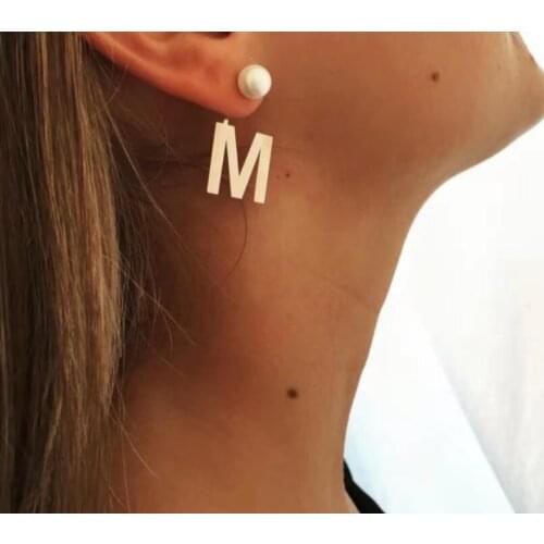 2021custom Name stud Earrings Personalized Earrings with Any Name ,Letter and Pearl Fashion Jewelry for Women Joying Gift