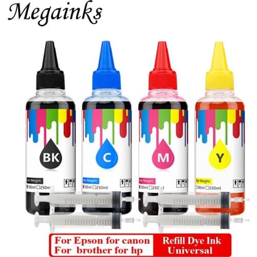 4PC x 100ml Universal Refill dye ink For epson for canon for hp for brother all desktop printer cartridge & ciss