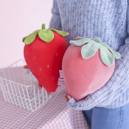 50LB 10 inch Cartoon Plush Strawberry Pillow Cute Fruit Stuffed Doll Sofa Cushion Sleeping Toys