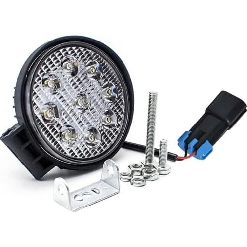 9LED 27W Work Light 12V 24V Car LED Spotlight Round Auto Truck Off Road Mini Ledbar Offroad Accessories