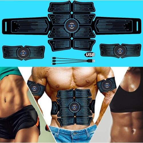Abs Muscle Stimulator Toner EMS Press Trainer Abdomen Electrostimulation USB Charged Fitness Home Workout Muscle Belt Gym Tools