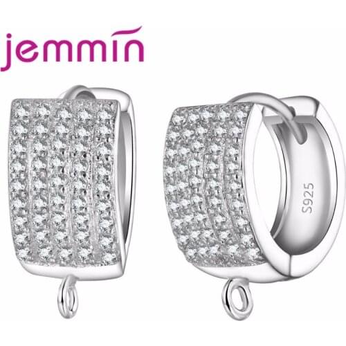 Brand New Ear Piercing Hoop Earrings for Women DIY Jewelry Findings White CZ Wedding Earrings Jewelry