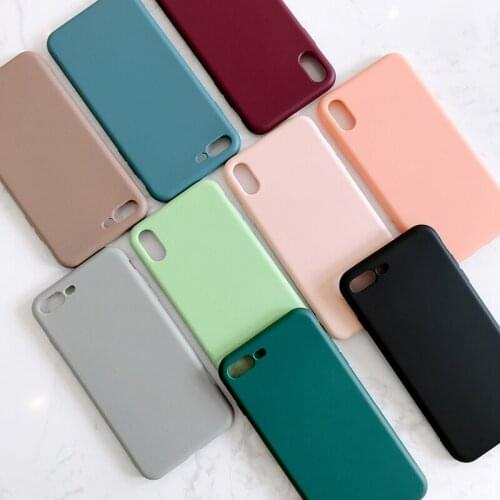 Solid Color Silicone Couples Cases for Iphone XR X XS Max 6 6S 7 8 Plus Cute Candy Color Soft Simple Fashion Phone Case NEW