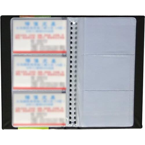 Imitation Leather Business Name Card Holder Credit Card Wallet Pouch Folder for 120 Cards Black