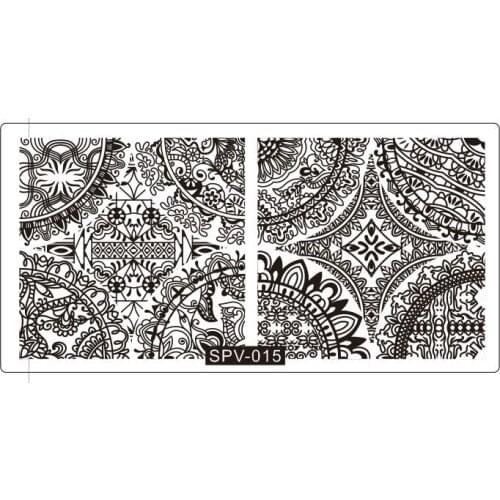 SPV15 NEW Stamping Nail Art Manicure Tools-6*12 Nail Art Stamp Template Arabesque Hollow Flower Design Image Nail Stamping