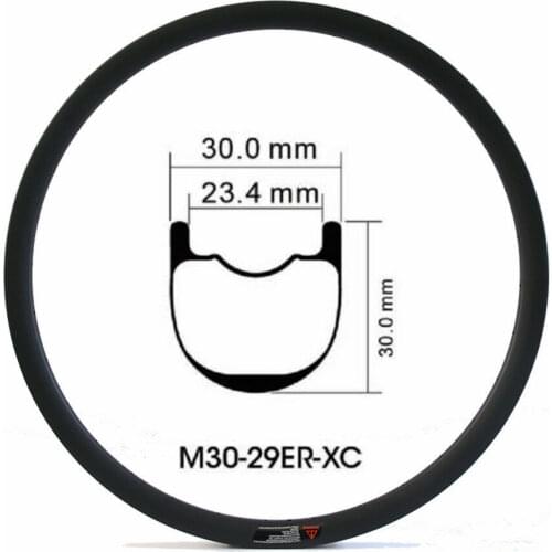 HULKWHEELS Carbon fiber mountain bike 29 inch mtb rim carbon rim 30mm width 30mm depth for XC AM cross country all mountain