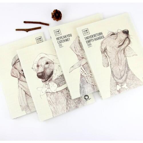 Happy Dog B5 26 Holes 80 Sheets Hard Cover PP Loose Leaf Journal With Colorful Index Pages