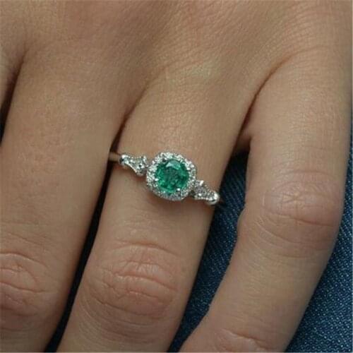 2020 Vintage Square Green Zircon Stone Engagement Female Casual Ring Party Anniversary Girl Gift Fashion Women Ring