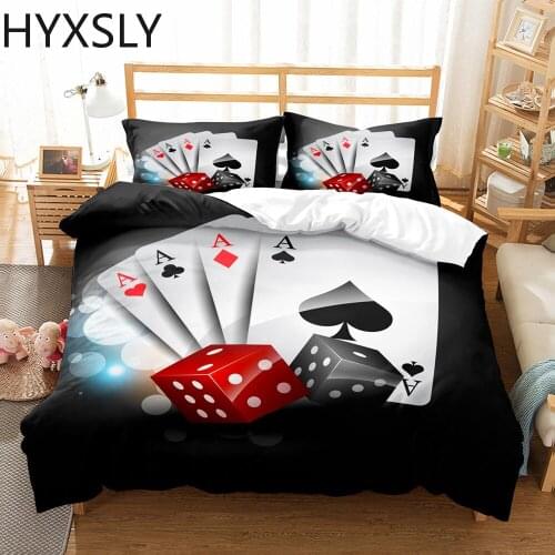 Dropshipping Game Poker Bedding Set Playing Card Funny Joker 3d Duvet Cover Set Comforter Bed Linen Twin Queen King Single Size