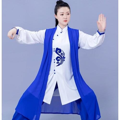 Fashion Tai Chi Uniform Women Men Martial Arts Uniform Chinese Traditional Folk Costumes Kung Fu Suit Morning Sportswear TA2306