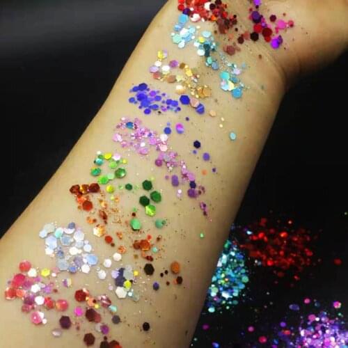 Chunky Colors Bulk Glitter 50grams 20 Colors POLYESTER HOLOGRAPHIC Chunky Holographic Glitter Holographic Glitter Mix NE