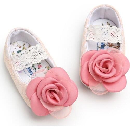 Lace Flower Princess Shoes Toddler Prewalker Fashion Infant Kids Baby Girls Shoes Elegant Materials For 0-18M