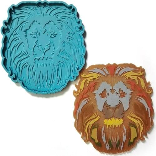 Lion Head Tray Epoxy Resin Mold Coaster Casting Silicone Mould DIY Crafts Jewelry Home Decorations Making Tools
