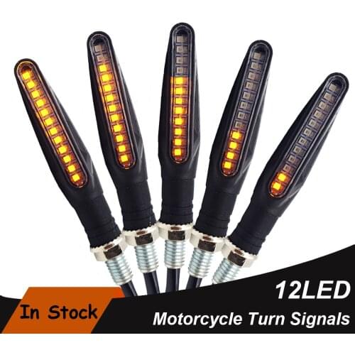 2/4 Pcs Motorcycle Turn Signals Light LED Light Tail Flasher Flowing Water Blinker Bendable Motorcycle Flashing Lights