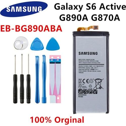 SAMSUNG Orginal EB-BG890ABA Replacement 3500mAh Battery For Samsung Galaxy S6 Active G890A G870A Mobile phone Batteries+Tools