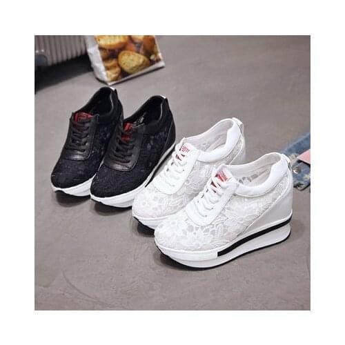 New Summer Lace-up Breathable Women Sandals Wedges Chunky Heels Height Increasing Paltform Female Ladies Shoes Zapatos De Mujer