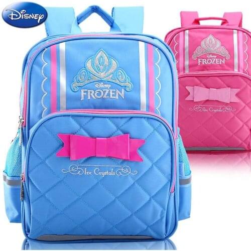 Disney Frozen School Bags For Girls Primary Student Shoulder Orthopedic Backpack Large Capacity Water Proof Grade 1-4 Mochila