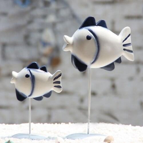 Mediterranean, modern fashion, living room, table decoration, statue, crafts, home decor, wooden pair of fish, wedding gifts