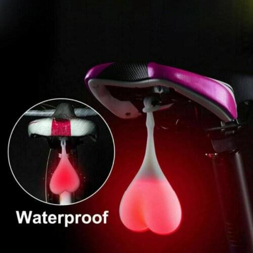 Light Bicycle Flashlight Silicone Bike Light Bicycle Back Rear Tail Cycling LED Light Heart Ball Egg Safe Lamp Bike Accessories