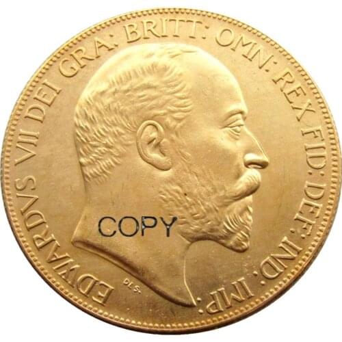 Uk 1902 5 Pounds - Edward VII coins Gold Plated Copy Coin