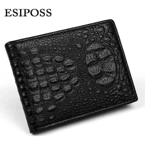 Vintage Leather Crocodile Pattern Essential Cards Pack Front Pocket Credit Card/ID Card Holder Unisex Minimalist driver license