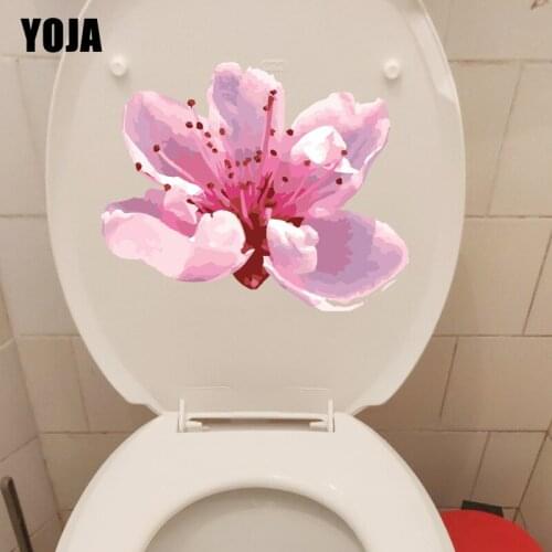 YOJA 23.5X19.1CM Hand Painted Pink Peach Girl Bedroom Wall Sticker Room Decoration Toilet Decal T1-1654