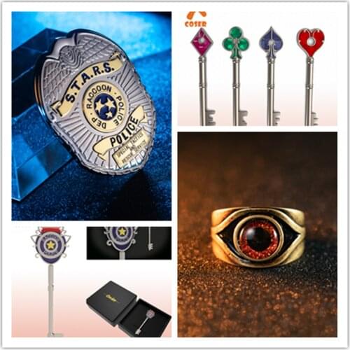 Biohazard RE:2 Remark RPD Pin Badge S.T.A.R.S Badge Shield Prop Cosplay Accessories Fans Collection Zinc Alloy Silver X-COSTUME