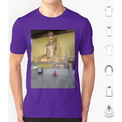 Golden Buddha Meditation T Shirt Print Cotton Buddha Buddhism Meditation Golden Pagoda Golden Buddha Gautam Gautam Buddha Yogic