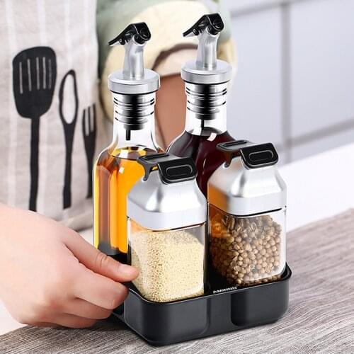 2/5pcs Set Kitchen Spice Jar Set Large Capacity Seasoning Container Herb Spice Tools for Oil Vinegar Powder Bean Gadgets