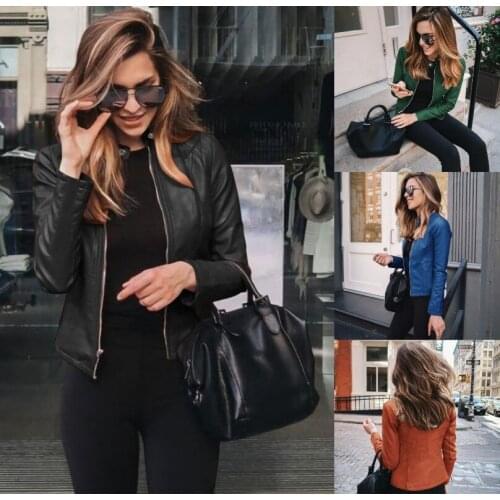 2020 Women Winter Coat Jacket Thicken Long sleeve Outwear PU Leather Jacket warm Coats For Women Autumn Womens Clothing