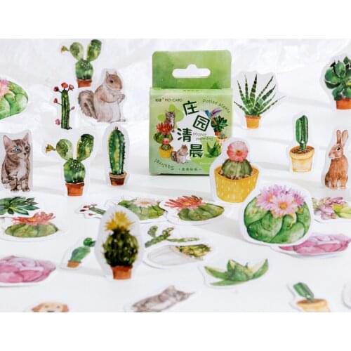 46Pcs/Box Vintage Manor Morning Series Mini Paper Sticker Package DIY Diary Decoration Sticker Album Scrapbooking