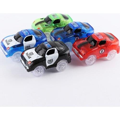 5.4cm Magic Electronics LED Car Toys With Flashing Lights Educational Toys Electronics Glow Car Lights Glowing Racing Toy